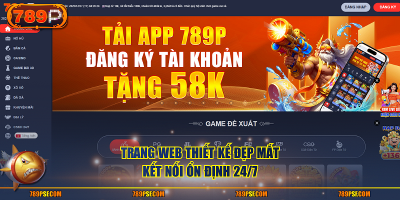 Trang web thiết kế đẹp mắt, kết nối ổn định 24/7